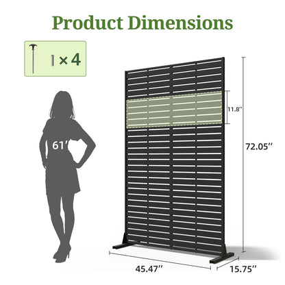 Trygoal Privacy Screen Outdoor 72" Hx47 W Freestanding Privacy Panel with Stand, HDPE Decorative Privacy Fence with Louver Pattern, Patio Divider Screen, Privacy Screens for Outside,Balcony