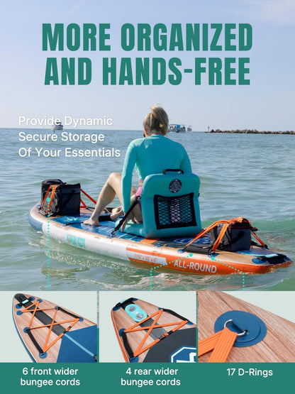 Niphean PRO (Extra Large) Inflatable Paddle Board with Seat, 11'6"/12'6" Stand Up Paddle Board with Pressure Gauge, StabilTrac Fin, Upgraded All-Round/Touring SUP for Adult Adventures, 2+1 Person