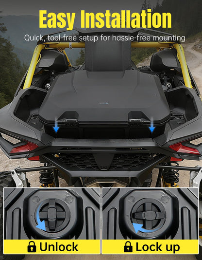 96L Cargo Trunk Storage Box & 13.5L Side Cargo Storage Boxes Set for Can-Am Maverick R/R X/X RS 2024+ Accessories, R Max/X/X RS/Smart-Shox 2025+, Replaces 715007182, 715007372, 3PCS