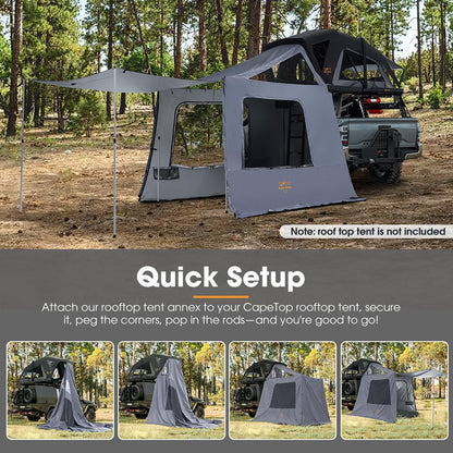 SanHima CapeTop Rooftop Tent Side Annex Room - 82.5 sq ft Spacious Shade Space Weatherproof with Carry Bag
