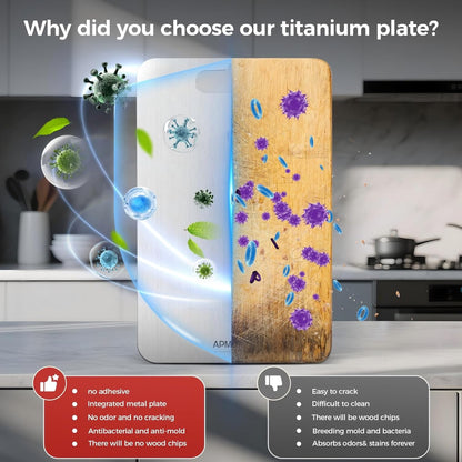 Titanium Cutting Board Set by Titan | 100% Pure Non-Toxic Double-Sided Boards | Ideal for Meat & Charcuterie (3 Pack)