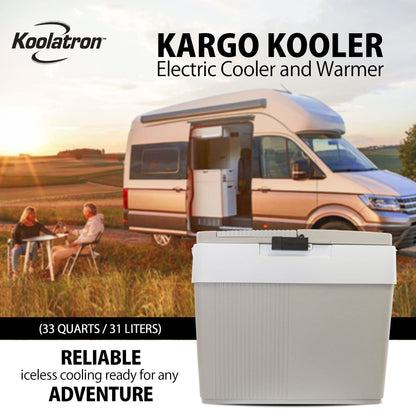 Koolatron 12V Iceless Cooler & Warmer – Portable 33 qt Electric Cooler/Nevera Portátil Eléctrica for Car Truck Camper Boat Hard Sided Mini Fridge for Camping Picnic Travel Lunch Food Drinks Office