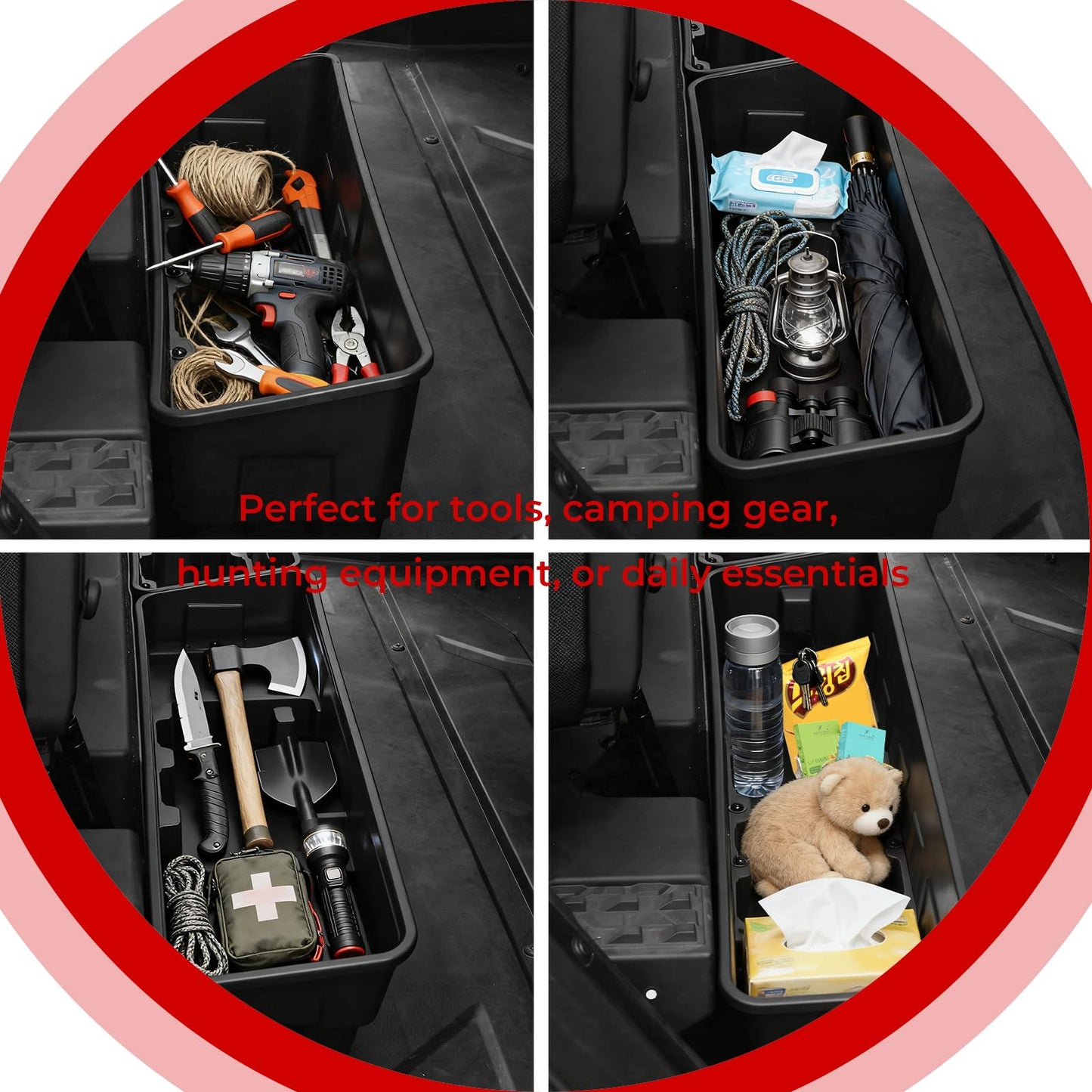 XUTVOTOR Rear Under Seat Storage Box for Polaris XPEDITION XP 5/ADV 5 2024-2026 Accessories, 13L High Density Polypropylene Material Rear Underseat Combined Storage Bins (2 PCS)