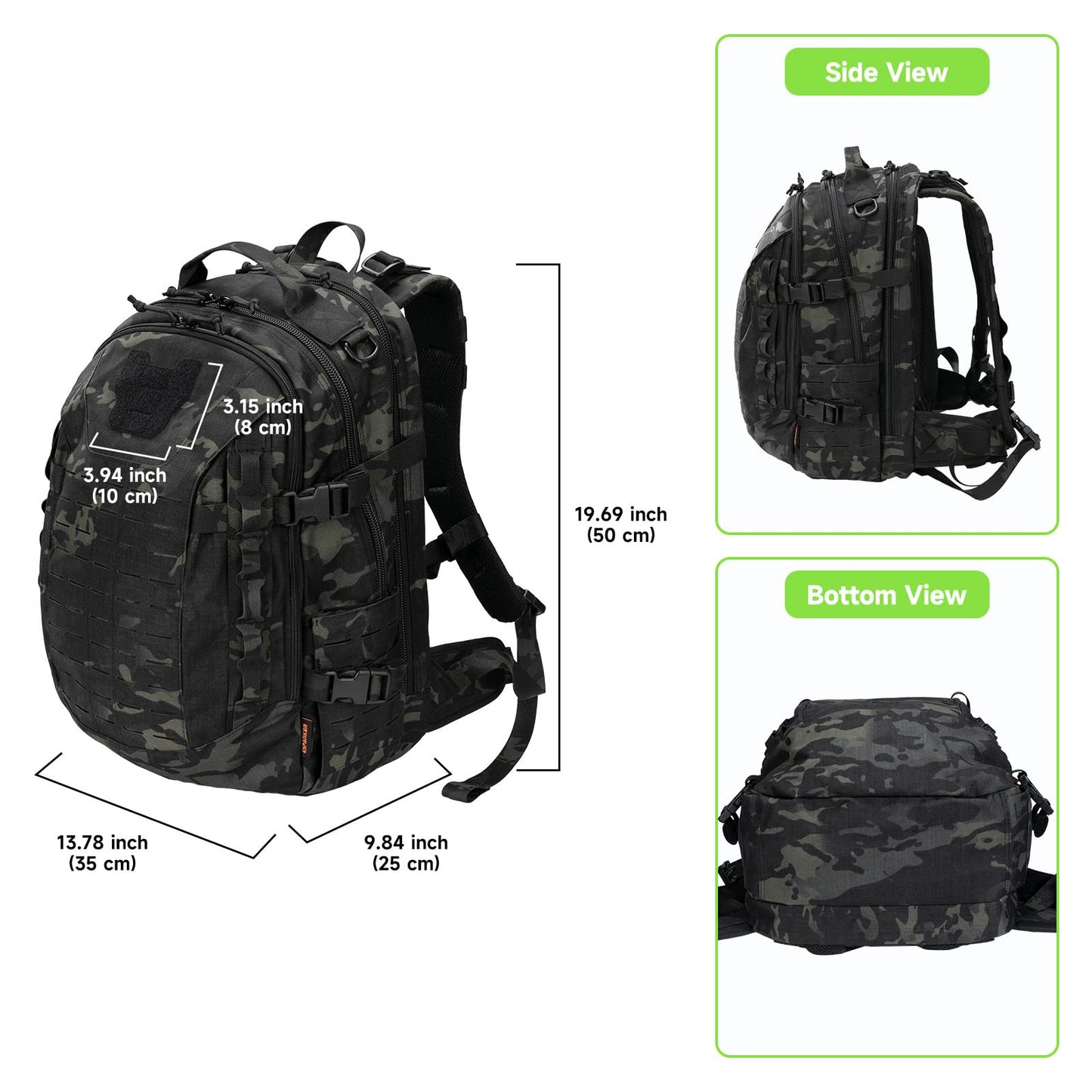 EXCELLENT ELITE SPANKER 40L Tactical Military Backpack for Men and Women Large Rucksack Assault Pack Bag for Outdoor Camping, Hiking,Travel Backpacking(Multicam Black)