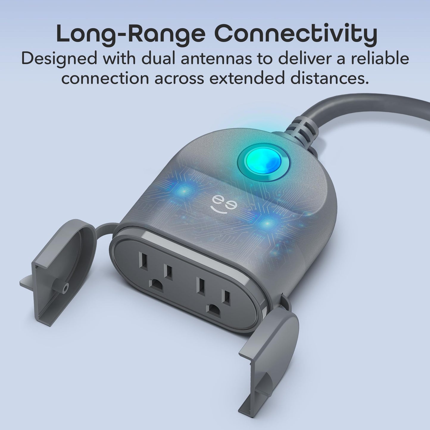Geeni Outdoor Duo Wi-Fi Smart Plug, Weatherproof Dual Socket, Wireless Remote Control, Works with Alexa & Google Home, 2 Outlets