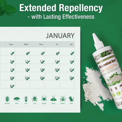 EcoVenger® DEssential Dust Peppermint | Repels and Kills Crawling Insects | Bed Bugs Roaches Ants Fleas | Food Grade DE Micro-Powder Triple Power