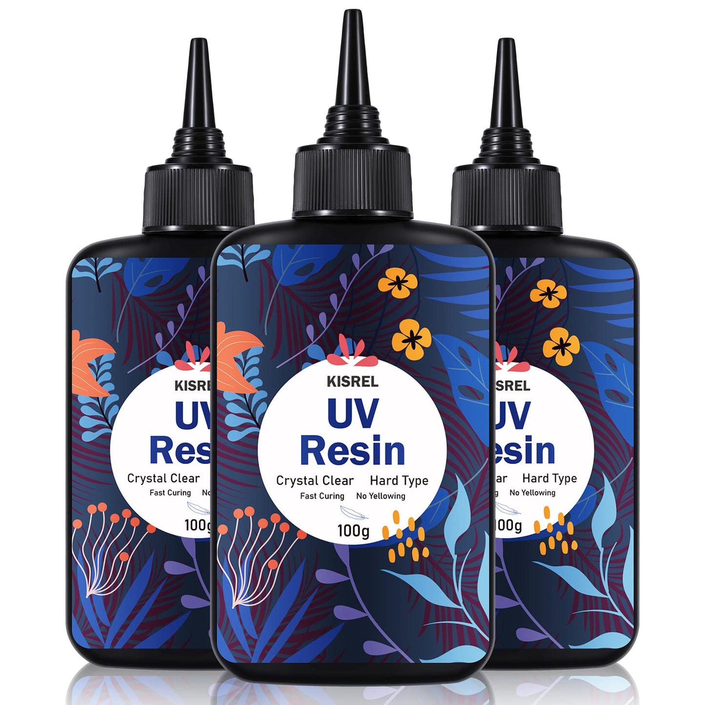 KISREL UV Resin 300g - Upgraded UV Resin Kit, Hard Type Crystal Clear Ultraviolet Curing UV Epoxy Resin for Craft Jewelry Making