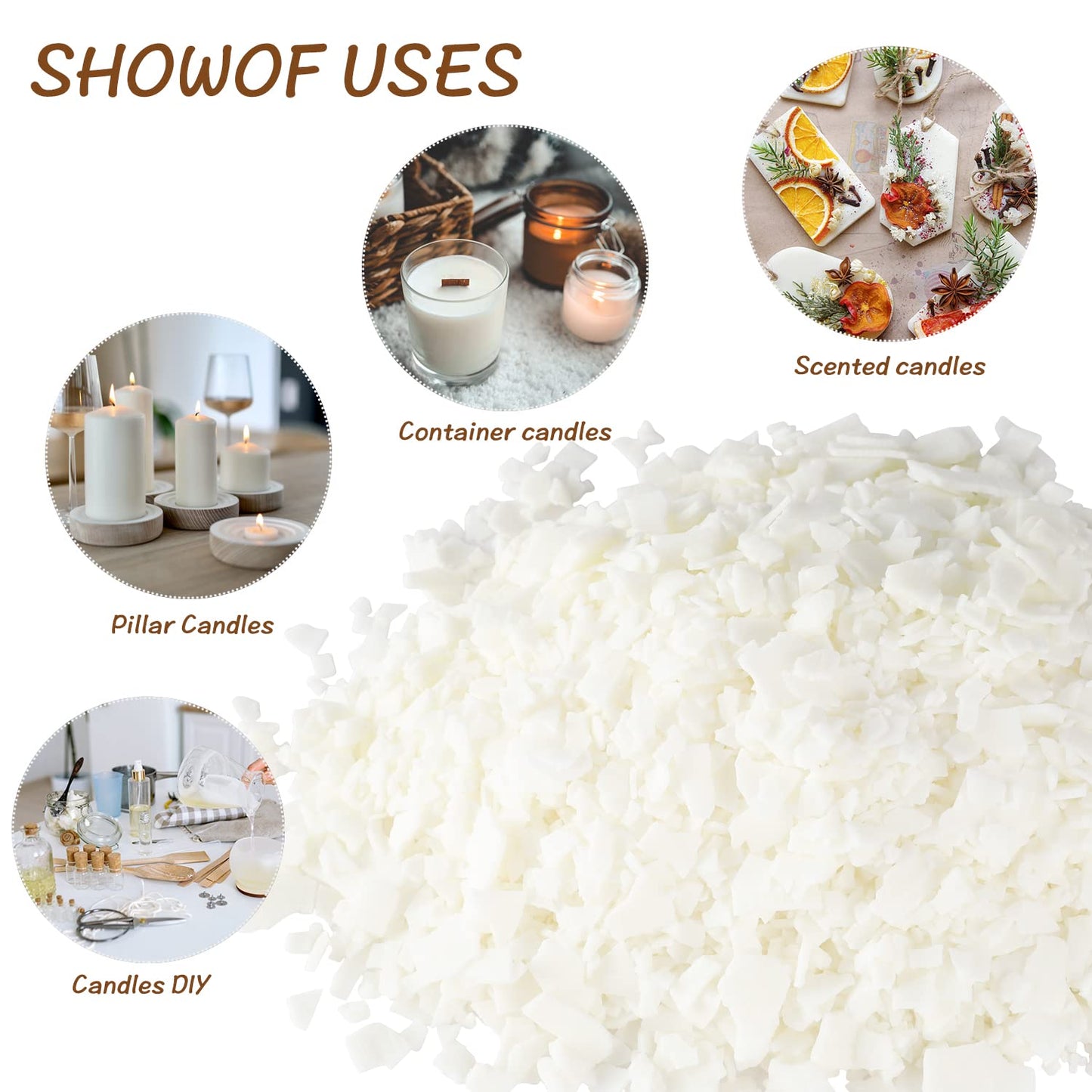 CLTNIKET 10 lb Soy Wax DIY Candle （Flakes & Soft）,Natural Soy Wax Candle