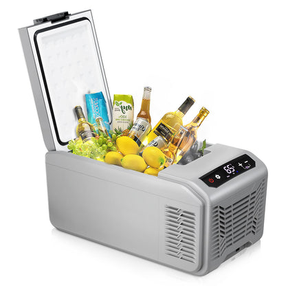 Electactic 12 Volt Electric Cooler, 15.79QT(15L) Car Fridge, Portable Refrigerator with Intelligent Control Panel, 12V Cooler -4℉~68℉, Portable Freezer AC/DC for Camping, Travel, Truck