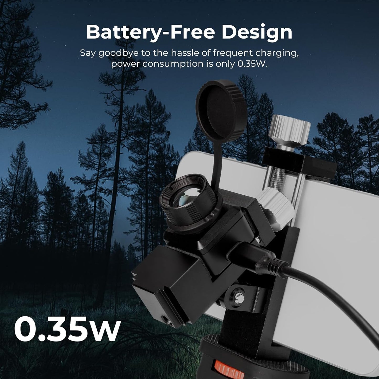 InfiRay T2 Pro Night Vision Thermal Monocular, Thermal Imager Camera, 256X192 Resolution, 13mm Focal Length, 13.6X10.2 FOV, Hot Spot Tracking for Hunting, Up to 1300m (for Android Only)