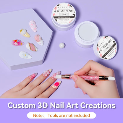 Makartt Clear Gel Builder Kit: Self-Levelling, Long Lasting Extension Hard Gels for Strengthener, Broken Nails Repair Gel Kit with Paper Forms, Dual forms, Nail File and Dual-End Brush 1.06 oz