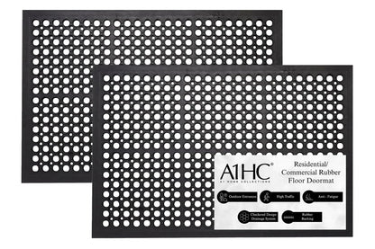 A1 Home Collections New All Purpose Anti Fatigue Versatile Rubber Floor Non-Slip Mat with Drain Holes, Workplace Mat, Restaurant Kitchen Mat, Commercial Utility Garage Floor Mat - 36" x 60" (2 Pack)