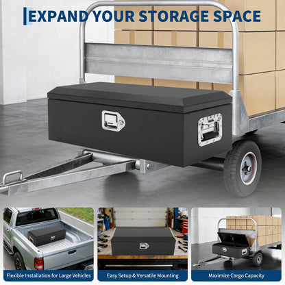 39'' Heavy Duty Steel Truck Bed Tool Box | Extra Large Tool Chest with Double Locking System & Gas Lift Struts | All-Weather, Anti-Theft Storage for Full-Size Pickup Trucks, Trailers & RVs