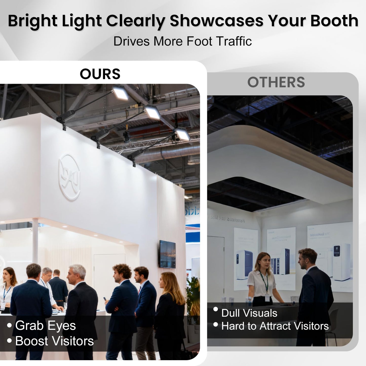 ZSUCC Trade Show Lights LED Display, Included Clamps, Mounting Brackets, Power Cables, Connect Cables, 360° Adjustable Angle for Trade Show Lighting, 3PCS Black