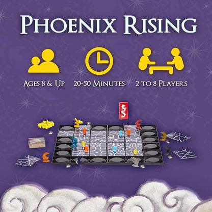Tsuro Phoenix Rising – Award-Winning Fantasy Strategy Game with Set Collection and Magical Powers | Tile-Laying Adventure for 2–8 Players Ages 8+ | 30–50 Minute Gameplay