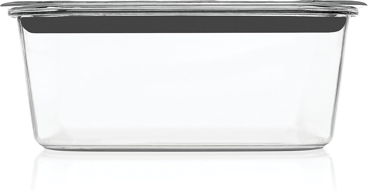 Rubbermaid Brilliance Glass Storage Containers - 8-Cup, 2-Pack with Lids - Large, Clear Design