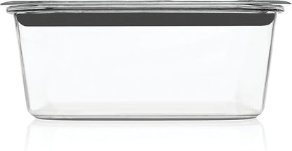 Rubbermaid Brilliance Glass Storage Containers - 8-Cup, 2-Pack with Lids - Large, Clear Design