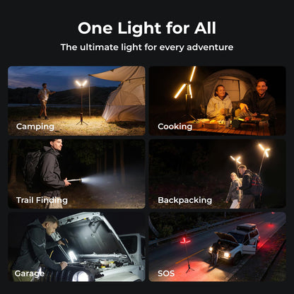 BougeRV Telescopic Camping Light, 15600mAh Rechargeable Lantern, Portable Camping Light, 1000x3 Lumens Rotatable Camping Light for Tent, Emergency, Outdoor, IPX5 Water Resistant(2026 New)