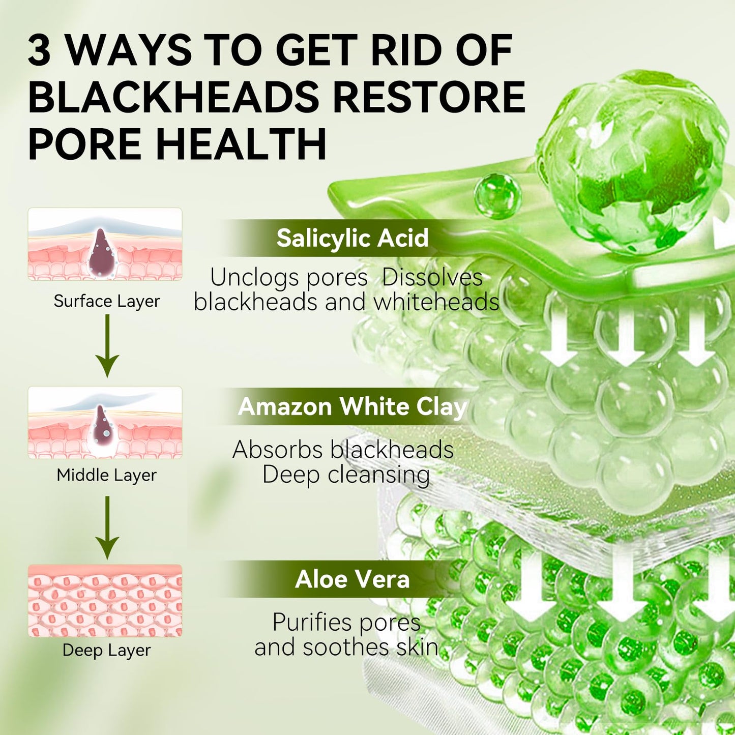 LANBENA 2.0 Blackhead Remover, Nose Plants Pore Strips Deep Cleansing Peel off Mask with Salicylic Acid, Amazonian White Clay, 60Pcs Nose Strips Black Heads Remover from Face
