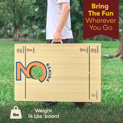 ARBORYTH Tailgate 3x2 FT Cornhole Board Set for Adults, Premium Wooden Bean Bag Toss Game with 8 All-Weather Bean Bags, Integrated Bean Bag Storage, Foldable Legs Outdoor Game - Natural