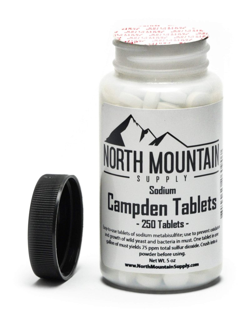 North Mountain Supply Campden Tablets (Sodium Metabisulfite) - 250 Tablets - 5 Ounce Jar