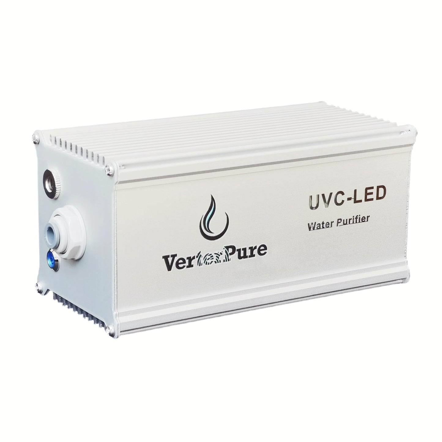 VerterPure VP2 Mini UV-C LED Ultraviolet Water Filter Purifier, Reduce up to 99.99% of Contaminants at Flow Rate 0.52GPM, Smart On/Off Switch, 12V DC for RV Boats Off-Grid Livings, Mercury Free