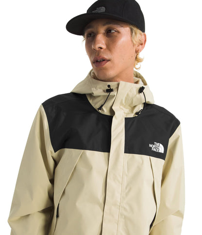The North Face Men's Antora Jacket (Standard & Big Size) - Waterproof & Windproof Rain Coat, Secure Zip Hand Pockets, Desert Stone/TNF Black, X-Large