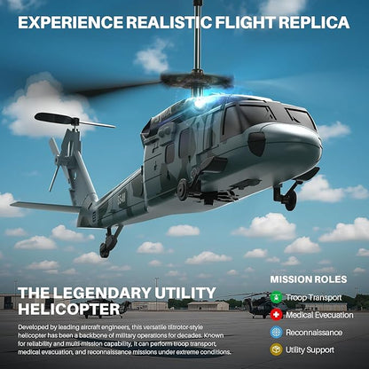 SYMA RC Military Helicopter S54H for Kids - One-Key Start/Landing Altitude Hold Upgraded Protection System 3.5 Channel Toy for Boys and Girls