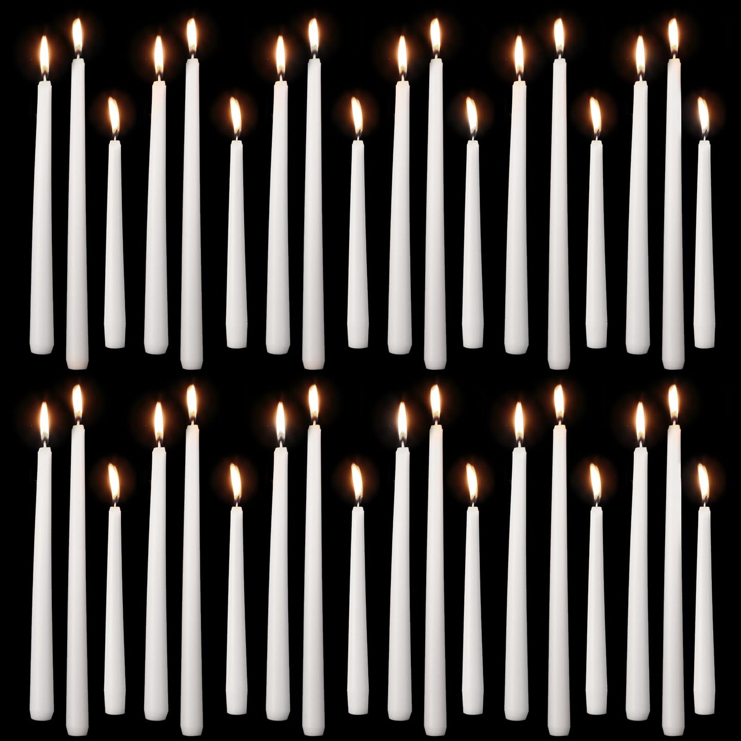 MTLEE Taper Candles 8/10/12 Multi Height Unscented Taper Candles 8 Burn Hours for Dinner Decorative Home Decoration Fall Thanksgiving Wedding Party Candlesticks(White,36)