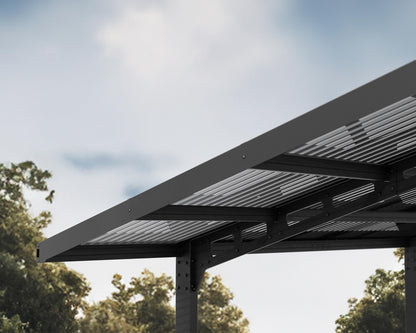 Palram - Canopia Sydney 19 Ft. x 19 Ft. Carport, Black & Gray