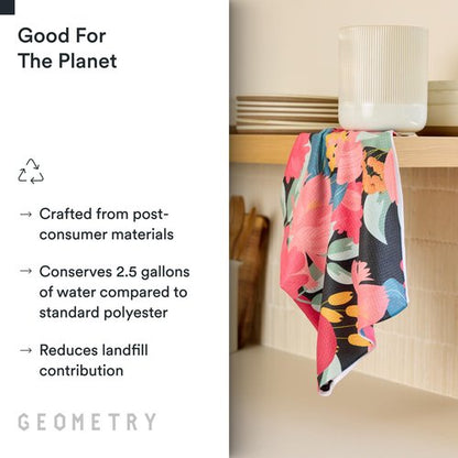 GEOMETRY Kitchen Tea Towels - Quick Dry Microfiber Dish Towels for Kitchen My Garden, 18" x 30" 1 Pack