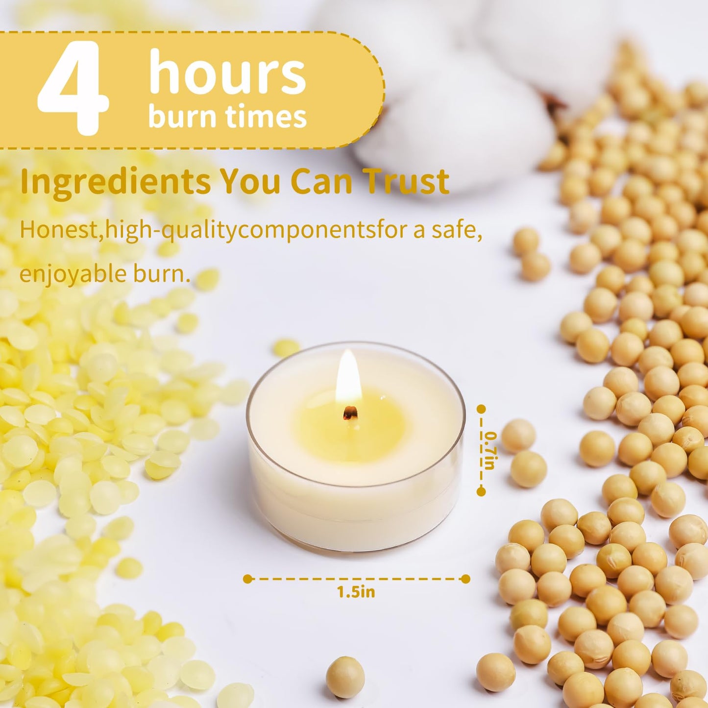 12 Pack Beeswax Tealights Candles, Rose Scented Tea Light Candle, 4 Hours White Tea Scented, Soy & Beeswax Candles with Essential & Natural Oils for Home & Party (Rose)