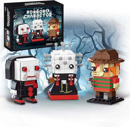 Halloween Action Figure Building Set Compatible with Lego for AdultsPinheadFreddyBilly Horror Present for FanHome Decorfor Kids Toys 529 pcs