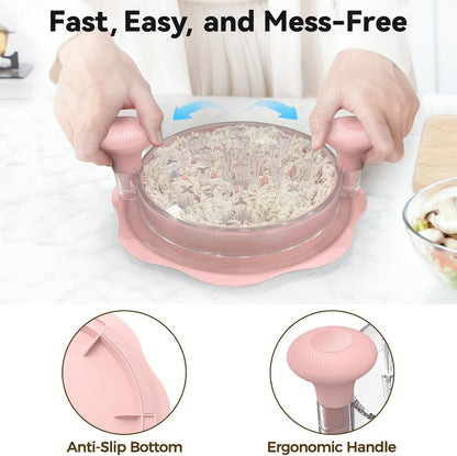 Ukeetap 10" Pro Chicken Shredder Tool - BPA-Free, Ergonomic Design, Large Size, Pink