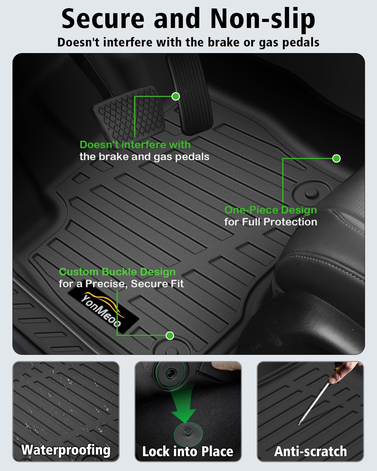 Floor Mats Custom for Ford Edge 2015-2024 2025 2026 ST Titanium SE SEL Sport Trunk Mat with Backrest Mat All Weather TPE Full Set Liners Cargo Protector & Door Sill Guards for Edge 2025 Accessories