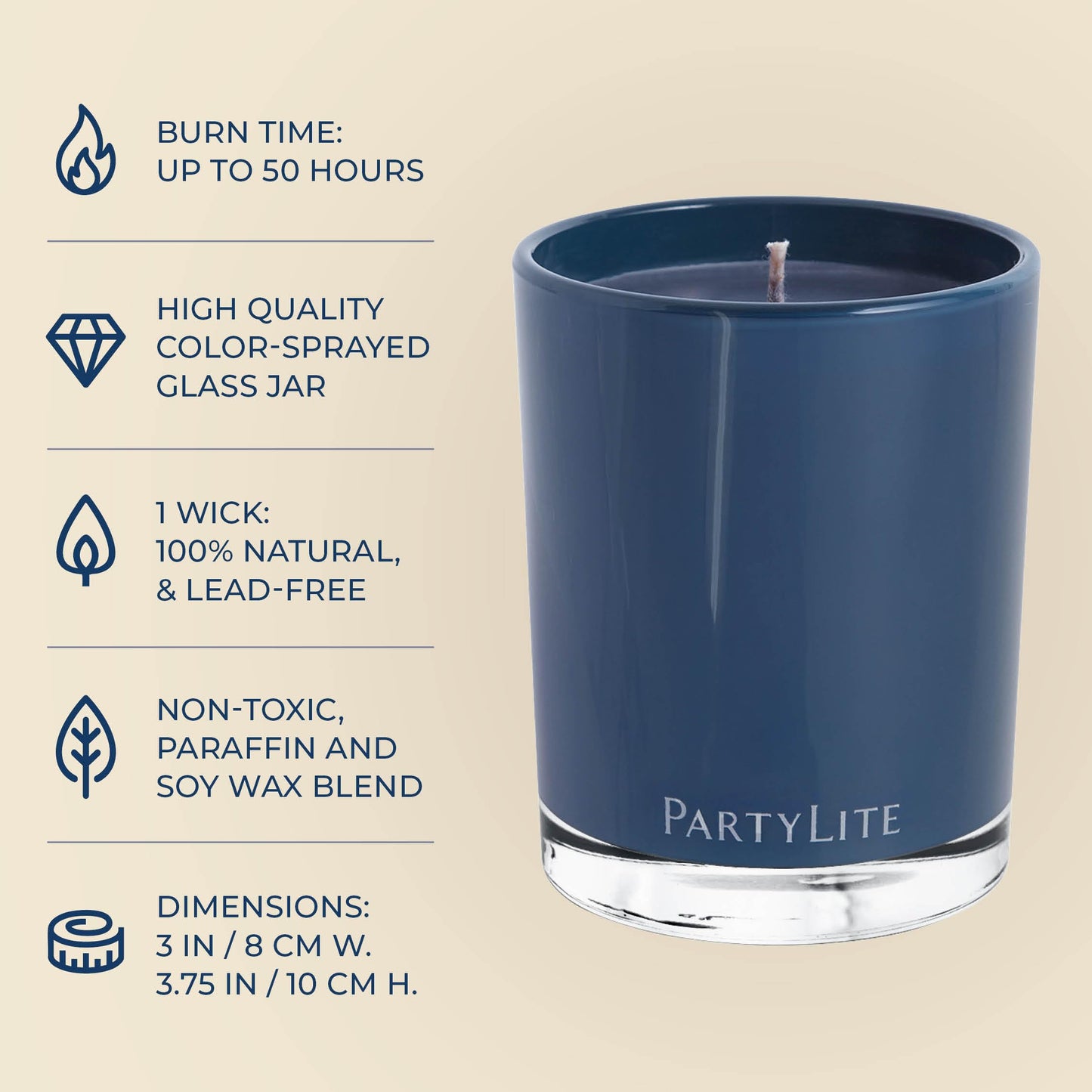PartyLite Fig Fatale Scented Escential Jar™ Candle, with Notes of Apricot, Green Fig, Peach, Mango, Strawberry and Vanilla, 7.75oz 1-Wick Aromatherapy Reusable Glass Jar, 50 Hour Burn Time