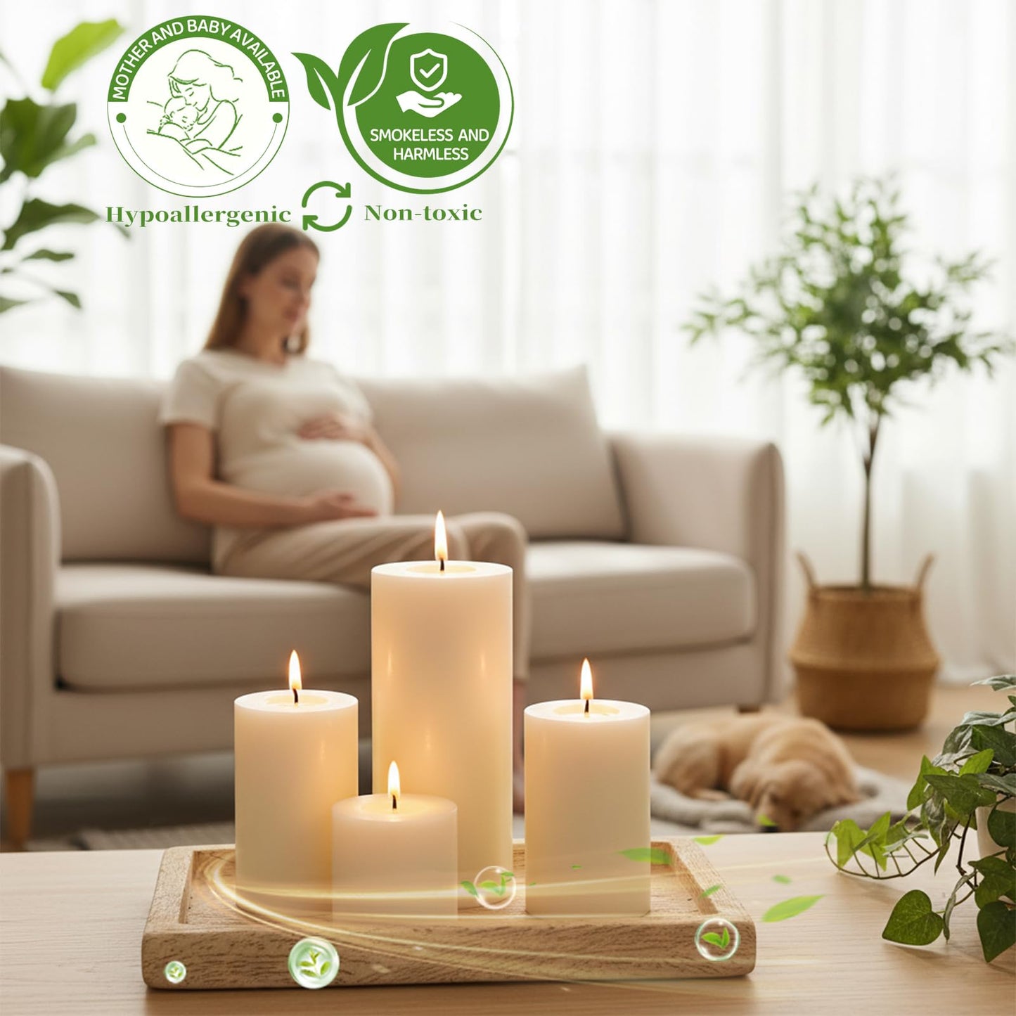 12 Pack Soy Wax Pillar Candles-2x3 Inch Small White Unscented Pillars-324 Hour Long Burning,Non-Toxic Dripless & Smokeless-Natural Soybean Candles for Wedding Centerpieces, Home Decor, Spa and Prayer