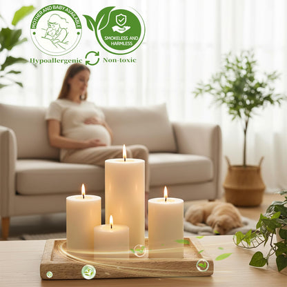 12 Pack Soy Wax Pillar Candles-2x3 Inch Small White Unscented Pillars-324 Hour Long Burning,Non-Toxic Dripless & Smokeless-Natural Soybean Candles for Wedding Centerpieces, Home Decor, Spa and Prayer