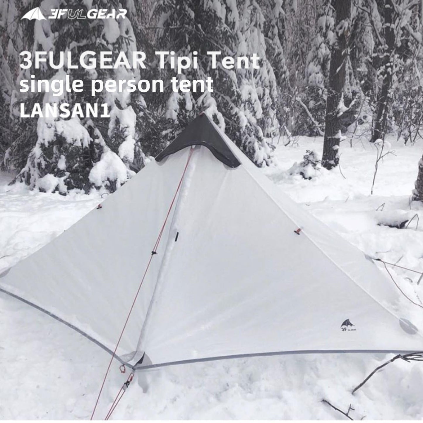 3FULGEAR Ultralight Tent for Backpacking, LANSHAN 1 Trekking Pole Tent 1 Person 3/4 Season Lightweight Easy Set Up Double Layer Shelter Waterproof Tents for Camping Hiking Outdoor Mountaineering