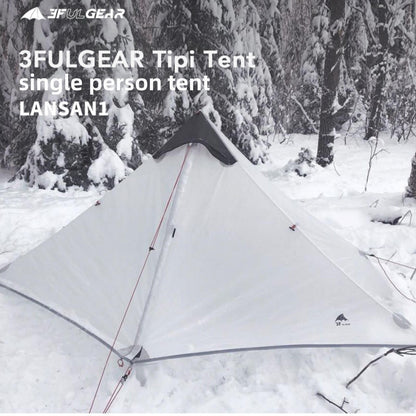 3FULGEAR Ultralight Tent for Backpacking, LANSHAN 1 Trekking Pole Tent 1 Person 3/4 Season Lightweight Easy Set Up Double Layer Shelter Waterproof Tents for Camping Hiking Outdoor Mountaineering
