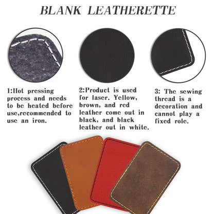 60 Pieces Black-Wihte Laserable Hat Patches with Heat Press/Transfer Adhesive Iron-on Blank Rectangle Laser Engraving Leatherette Sheets Engrave Faux Leather Supplies(3 inch×2 inch)