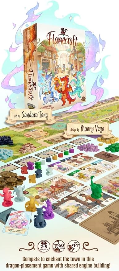 Flamecraft (Standard Edition) - A Dragon Placing Engine Builder for 1-5 Players