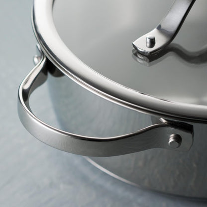 Tramontina Tempo Tri-Ply Base Stainless Steel 5-Quart Dutch Oven Pot with Glass Lid, Induction-Ready, Oven-Safe, Dishwasher-Safe