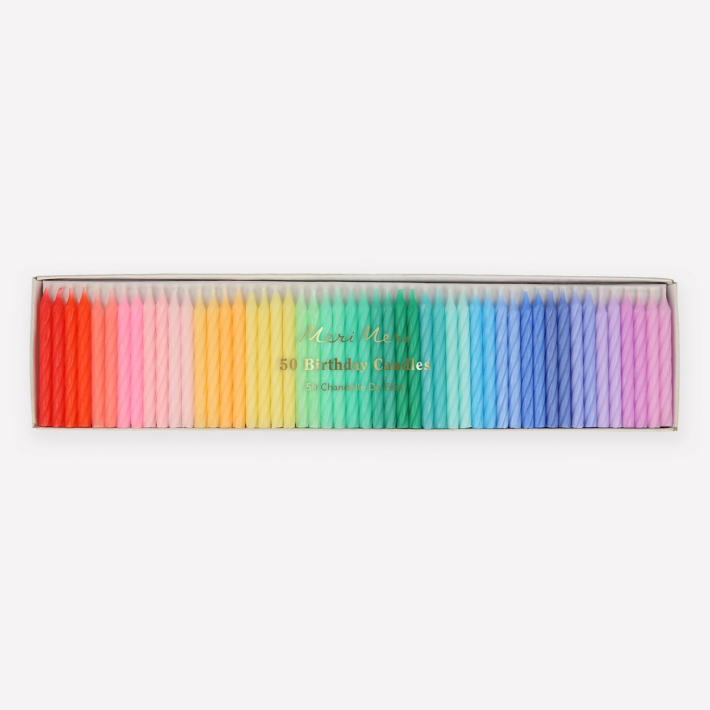 Meri Meri Mini Birthday Candles for Cake (Pack of 50), Unscented Meri Meri Birthday Candles