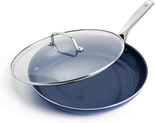 Blue Diamond 12" Nonstick Frying Pan - Diamond Infused Ceramic Skillet, Dishwasher & Oven Safe, Stay Cool Handle
