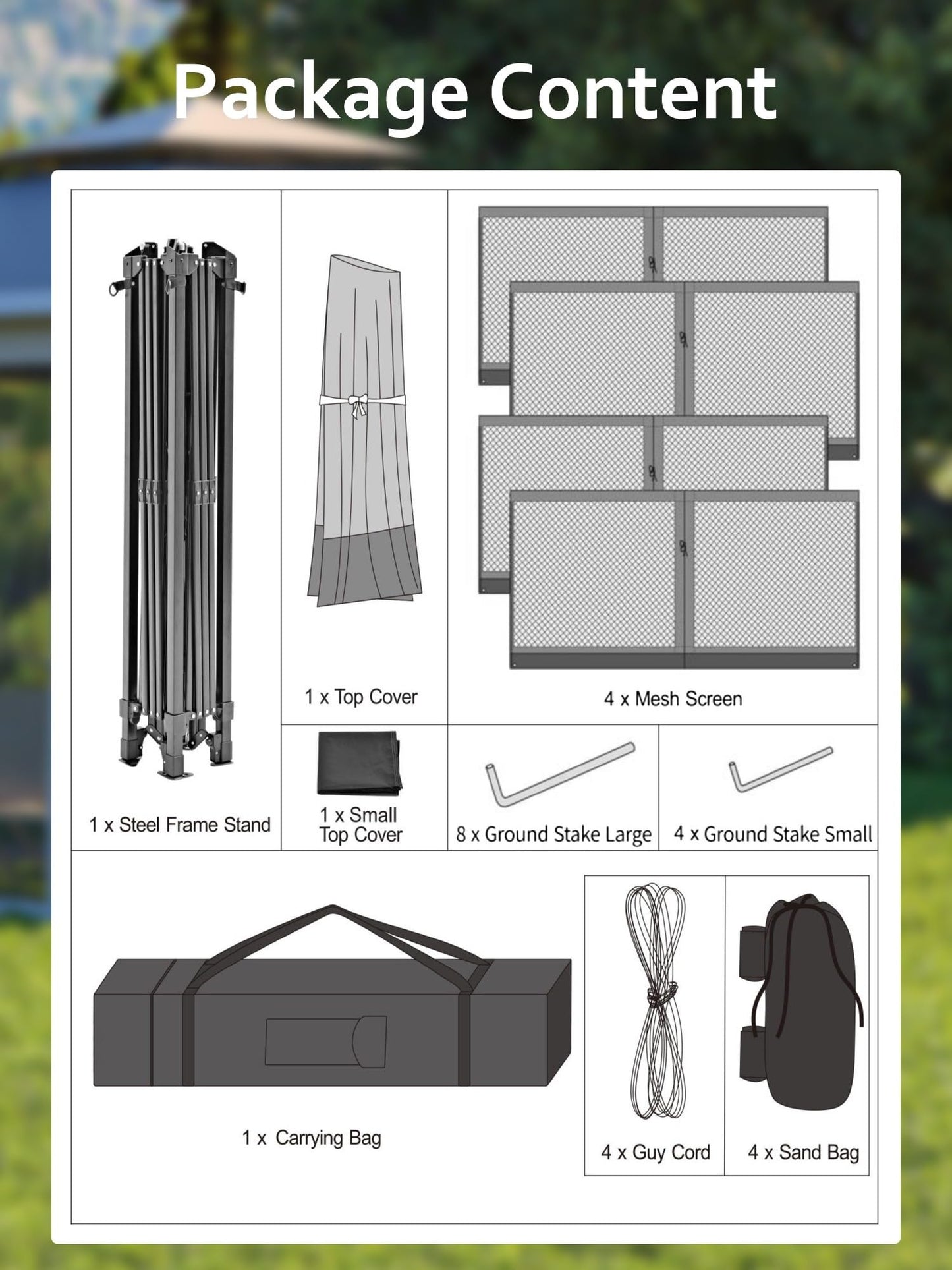 Garveelife 11x11 Pop Up Gazebo Tent with Mosquito Netting, Outdoor Canopy Shelter Easy Setup, Water & UV Resistant - Khaki