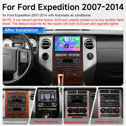 ASURE 9 inch Android 15 Car Stereo Radio for Ford Expedition 2007-2014 Auto Air Conditioner,4G+64G GPS Navigation Unit with Wireless Carplay,Android Auto,1280x800 HD Touchscreen Multimedia Player