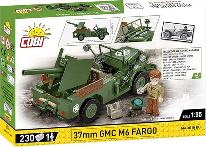 COBI Historical Collection WWII 37mm GMC M6 Fargo Armored Vehicle Building Set 230 Pieces