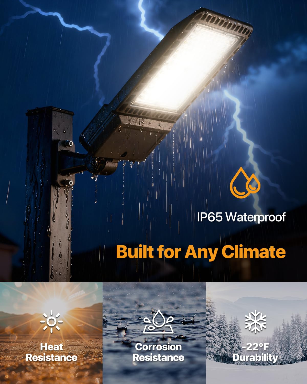 DEMILARE 400W LED Parking Lot Light - 60,000LM Adjustable Arm Mount Outdoor Flood Shoebox Light with Dusk to Dawn Photocell, IP65 Waterproof Commercial Street Area Lighting for Parking Lot, Stadium