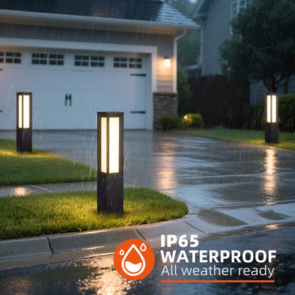 VZVI 31.5" Solar Pathway Light, 3000K LED Bollard Lights Outdoor, IP65 Waterproof Path Lights, Patio Solar Lanterns, Modern Solar Floor Lamp, Landscape Lighting for Commercial Driveway Walkway Lawn